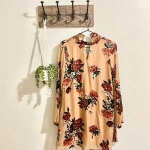 Chelsea and Violet | Rust Orange Floral Mini Dress